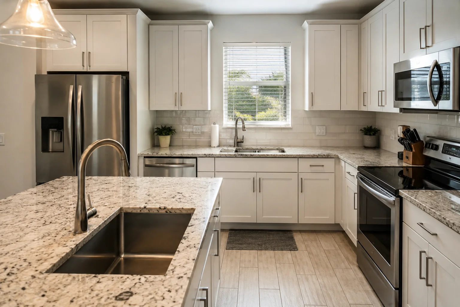 Clean modern residential kitchen after professional cleaning